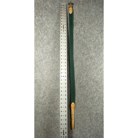 Trafalgar Belt Mens Size 30 Green Surcingle Canvas Leather Tabs Brass Buckle - Picture 12 of 13